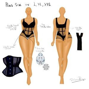 Custom lingerie with precious stones